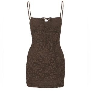 Princess Polly Corrino Lace Mini Dress Sz US4 – Brown